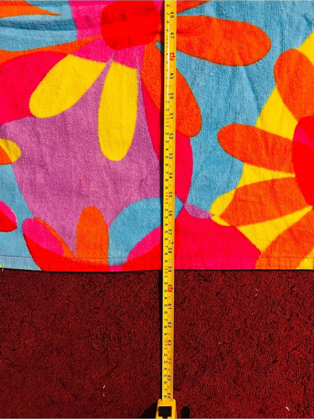 Colorful Retro Floral Daisy Beach Towel